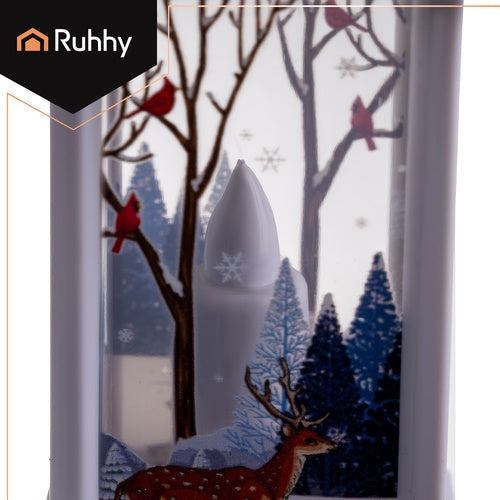 LED-jullykta vit med julmotiv batteridriven LR44 12,5 cm