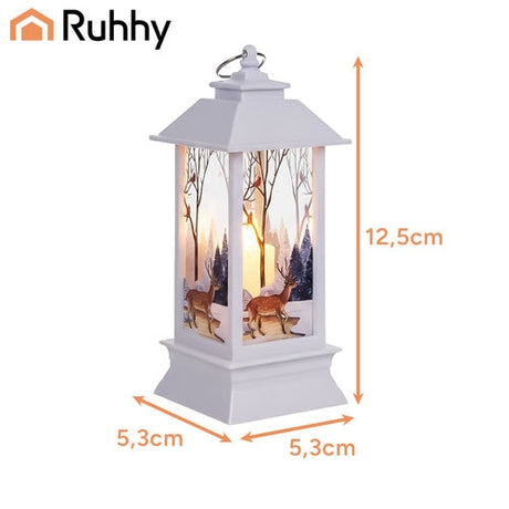 LED-jullykta vit med julmotiv batteridriven LR44 12,5 cm