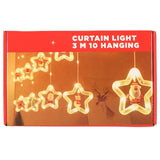 LED ljusgardin 3 m 125 LED varmvitt USB IP44 med stjärnor & figurer