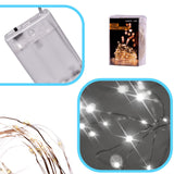 LED-ljusgirlang 10 m 100 LED kallvit batteridriven inomhus