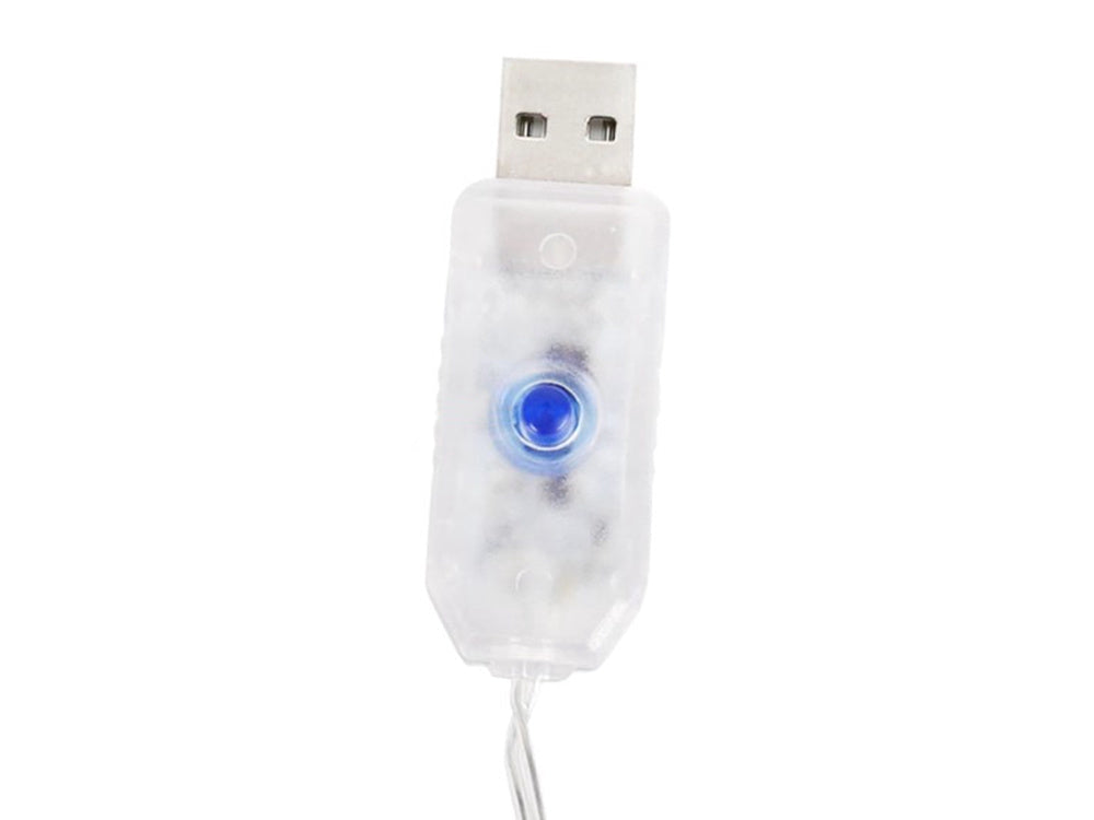 LED-ljusridå 3x3 m 300 LED varmvit USB med fjärrkontroll timer