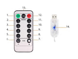 LED-ljusridå 3x3 m 300 LED varmvit USB med fjärrkontroll timer