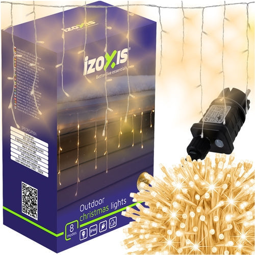 LED ljusslinga 300 LED 15 m varmvit IP44 8 lägen för ute/inne