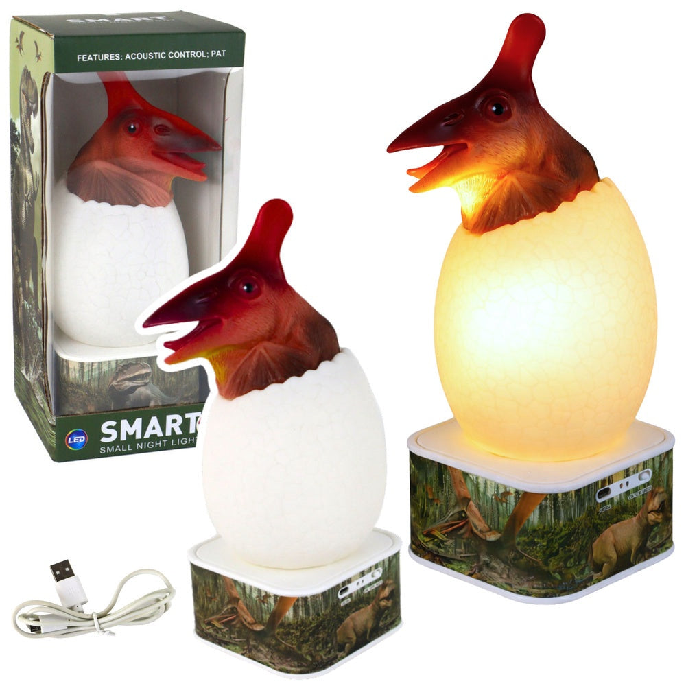LED-nattlampa Pterosaur i ägg 22 cm USB-laddning touch färgskifte