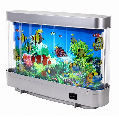 LED-nattlampa akvarium med simmande fiskar 6W 4100K 23x31 cm