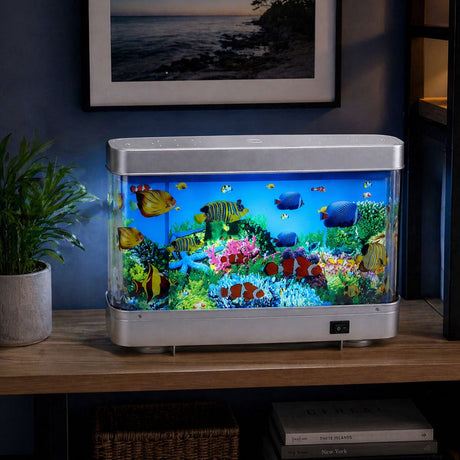 LED-nattlampa akvarium med simmande fiskar 6W 4100K 23x31 cm