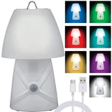 LED nattlampa barn RGB 7 färger rörelsesensor USB vit 26 cm