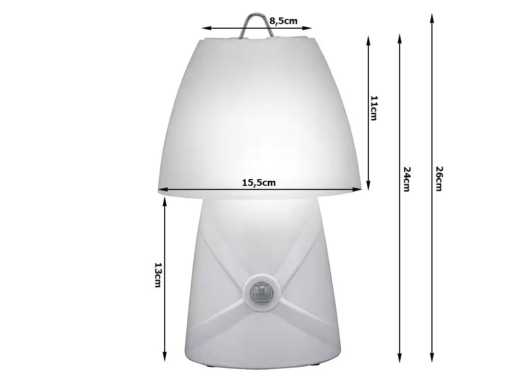 LED nattlampa barn RGB 7 färger rörelsesensor USB vit 26 cm