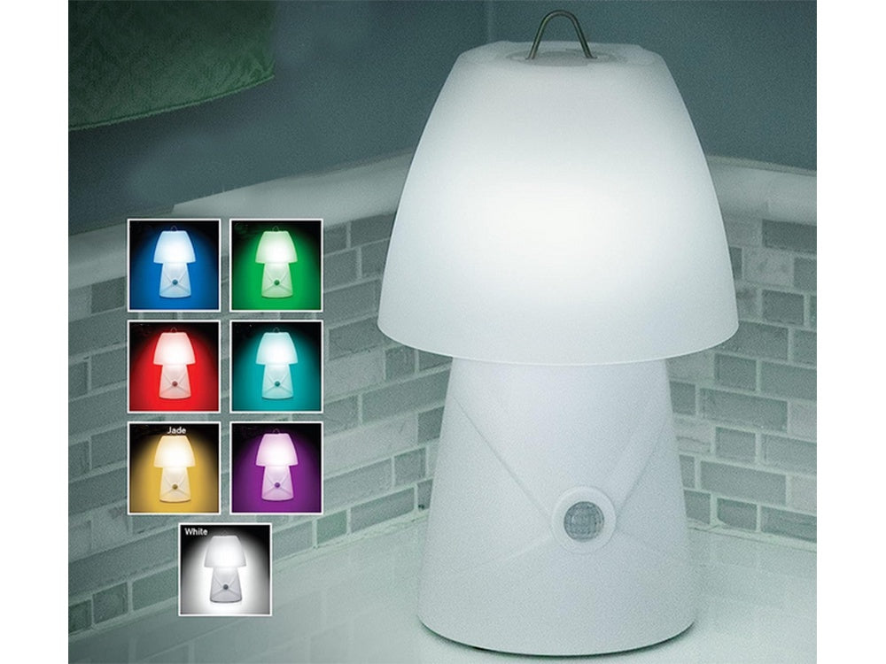 LED nattlampa barn RGB 7 färger rörelsesensor USB vit 26 cm