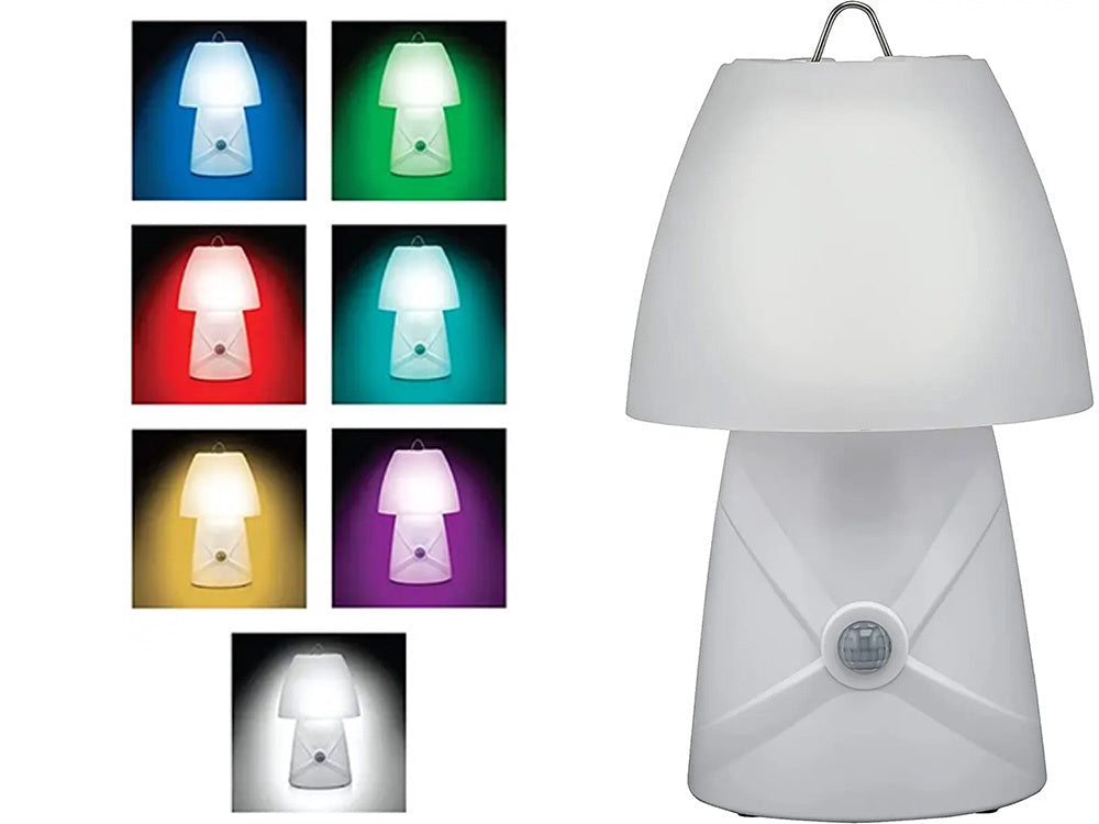 LED nattlampa barn RGB 7 färger rörelsesensor USB vit 26 cm