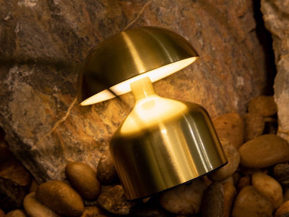 LED nattlampa svampform touch USB-C uppladdningsbar guld/silver 15 cm
