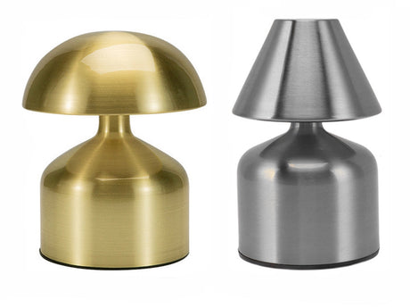 LED nattlampa svampform touch USB-C uppladdningsbar guld/silver 15 cm