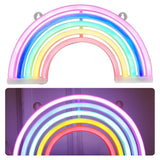 LED neonlampa regnbåge 30 cm dekorationslampa USB/batteri AA