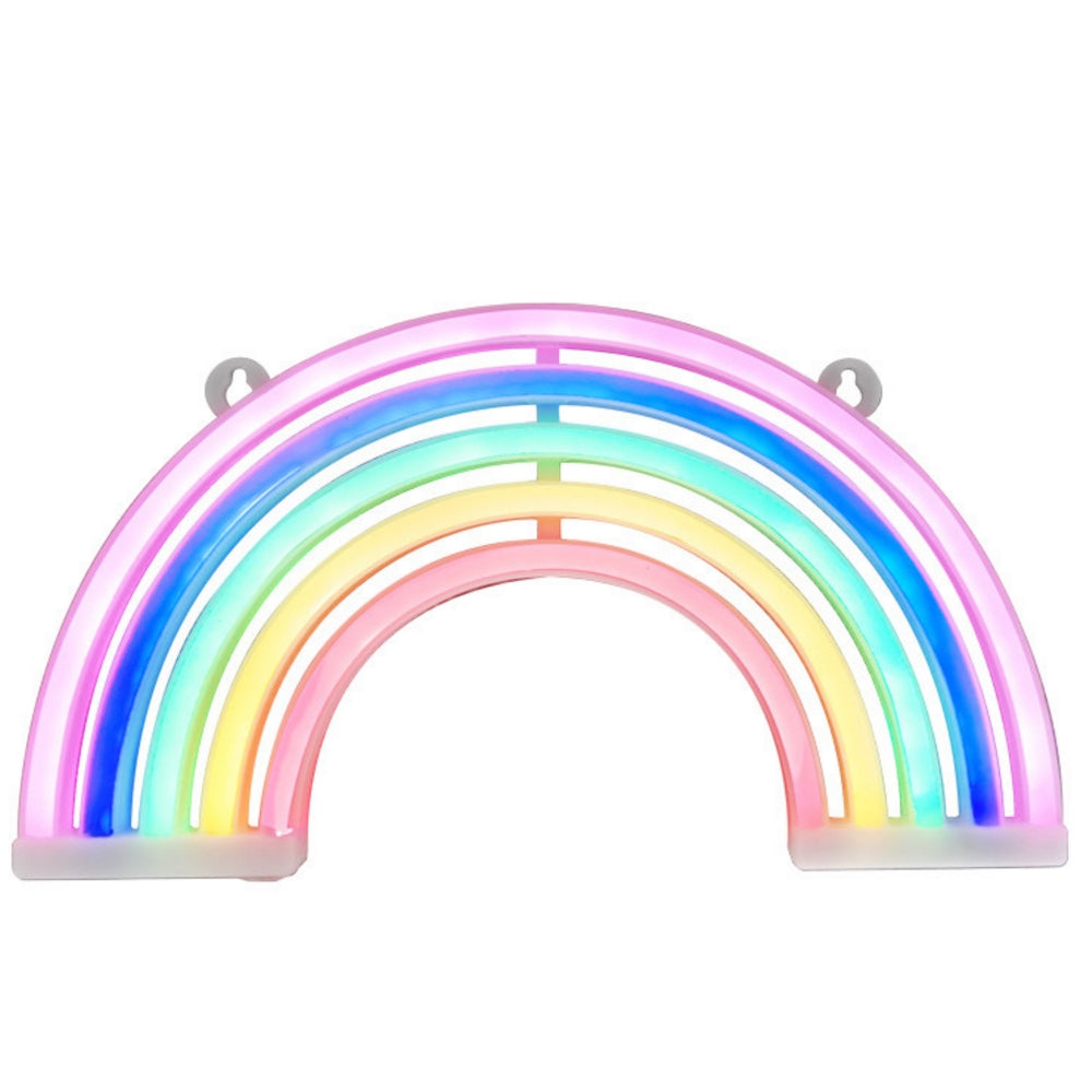 LED neonlampa regnbåge 30 cm dekorationslampa USB/batteri AA