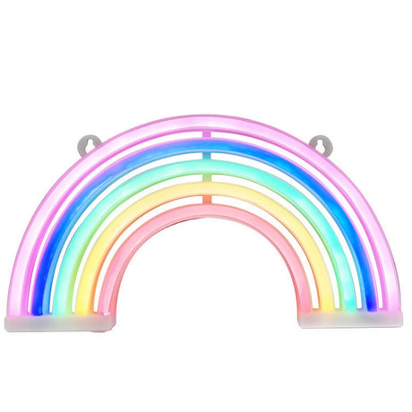 LED neonlampa regnbåge 30 cm dekorationslampa USB/batteri AA