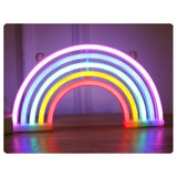 LED neonlampa regnbåge 30 cm dekorationslampa USB/batteri AA