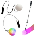 LED poi-jugglingboll på snöre 42 cm, flerfärgade ljuslägen 1-pack
