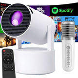 LED-projektor Android TV 11 WiFi BT, 720p HD, 130 tum, mikrofon