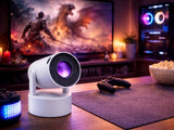 LED-projektor Android TV 11 WiFi BT, 720p HD, 130 tum, mikrofon