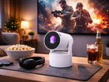 LED-projektor Android TV 11 WiFi BT, 720p HD, 130 tum, mikrofon