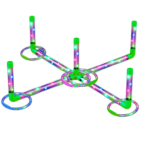 LED ringkastningsspel med 8 ringar och 5 stolpar, 3 ljuslägen