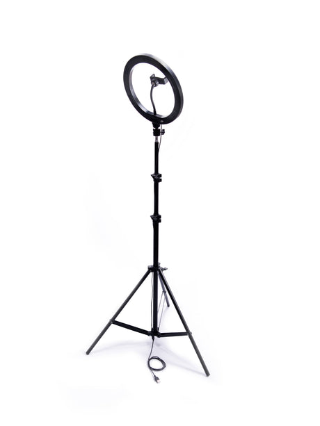 LED ringlampa 26 cm 60W USB med stativ 220 cm och mobilhållare