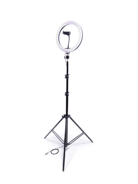 LED ringlampa 26 cm 60W USB med stativ 220 cm och mobilhållare