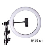 LED ringlampa 26 cm 60W USB med stativ 220 cm och mobilhållare