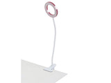 LED skrivbordslampa med klämma 24 LED USB vit/rosa maxhöjd 53 cm