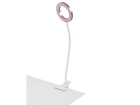 LED skrivbordslampa med klämma 24 LED USB vit/rosa maxhöjd 53 cm