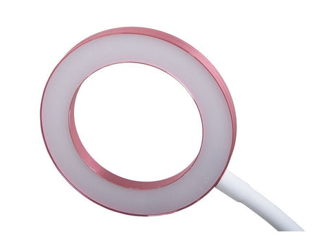 LED skrivbordslampa med klämma 24 LED USB vit/rosa maxhöjd 53 cm