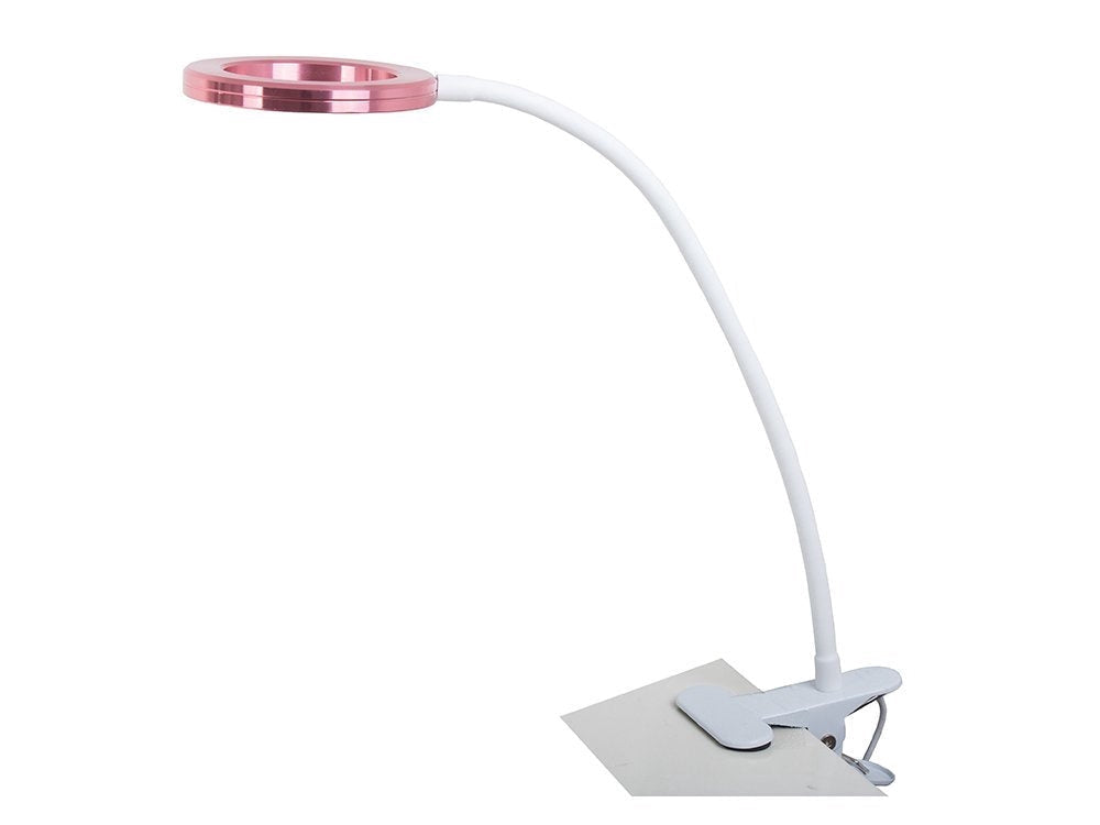 LED skrivbordslampa med klämma 24 LED USB vit/rosa maxhöjd 53 cm