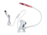 LED skrivbordslampa med klämma 24 LED USB vit/rosa maxhöjd 53 cm