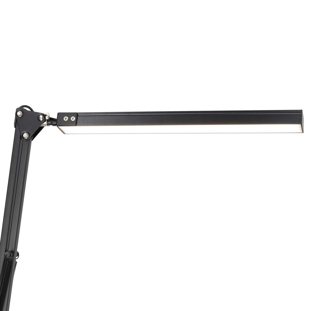LED-skrivbordslampa med klämma USB 10 nivåer 3500–6000K svart