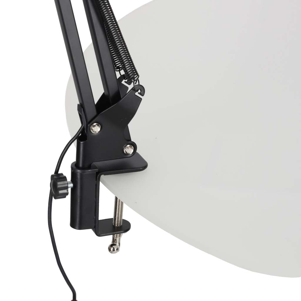 LED-skrivbordslampa med klämma USB 10 nivåer 3500–6000K svart