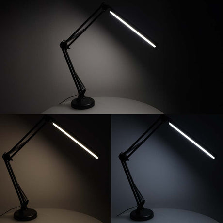 LED-skrivbordslampa med klämma USB 10 nivåer 3500–6000K svart