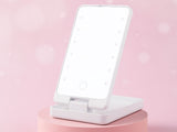 LED-sminkspegel vikbar med belysning 16x9 cm uppladdningsbar mix färg