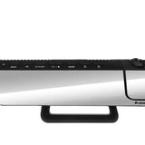 LED väckarklocka med projektor & spegel, USB-C/batteri, svart
