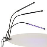 LED-växtlampa 10W med klämfäste, 3 flexibla armar, USB, timer