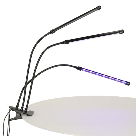 LED-växtlampa 10W med klämfäste, 3 flexibla armar, USB, timer