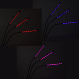 LED-växtlampa 10W med klämfäste, 3 flexibla armar, USB, timer