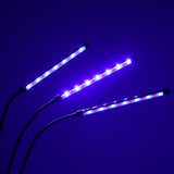 LED-växtlampa 10W med klämfäste, 3 flexibla armar, USB, timer