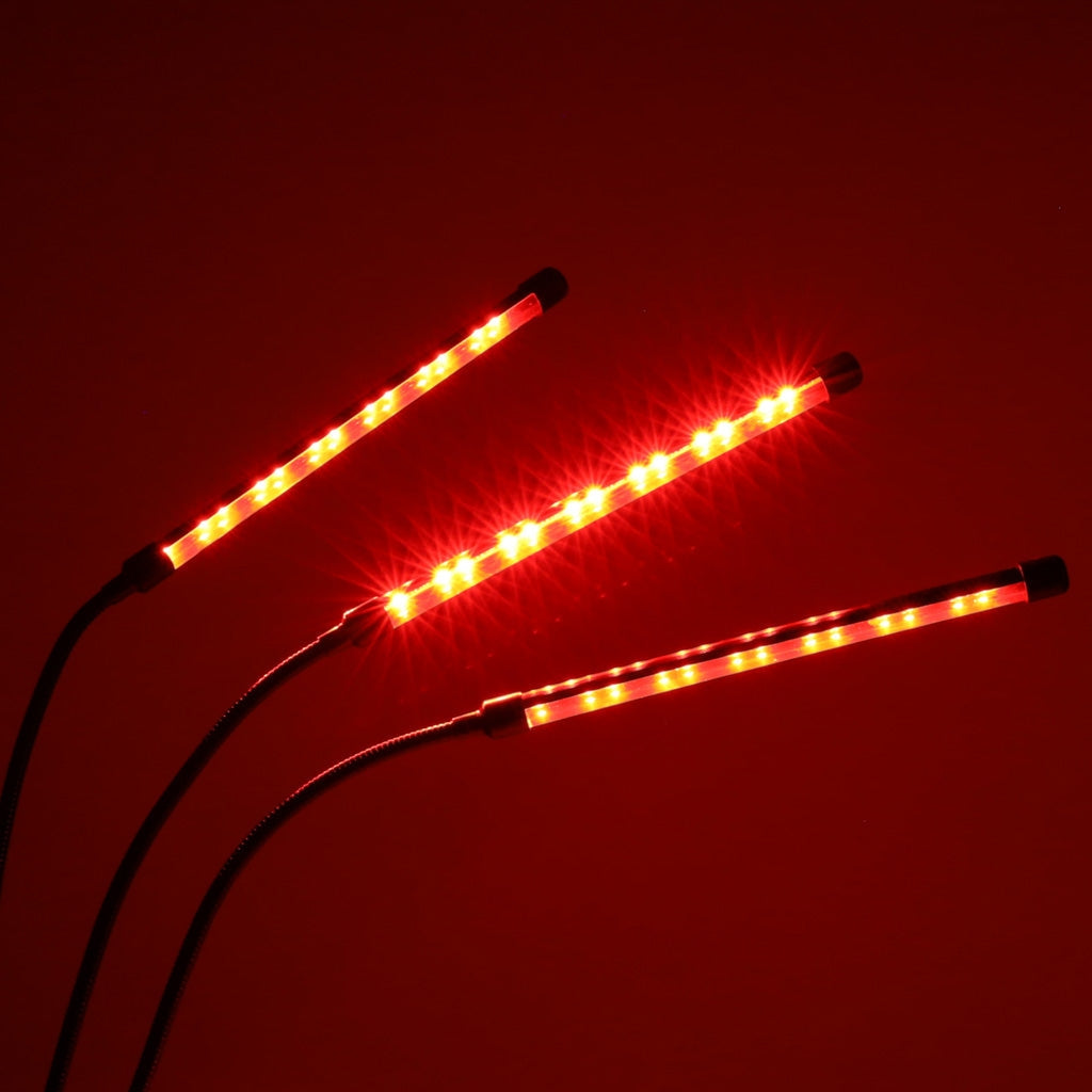 LED-växtlampa 10W med klämfäste, 3 flexibla armar, USB, timer