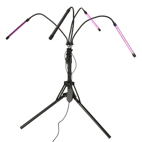 LED-växtlampa 4-armar på stativ 15W USB med timer & fjärrkontroll