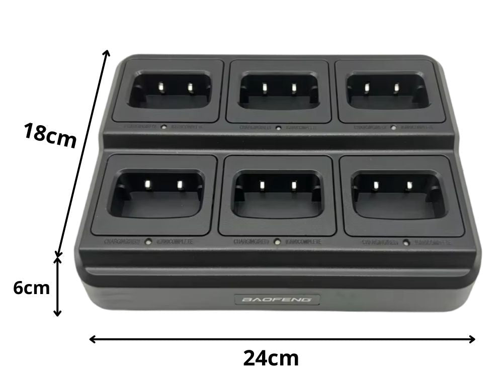 Laddstation 6-port för Baofeng BF-888S walkie talkie svart