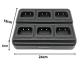 Laddstation 6-port för Baofeng BF-888S walkie talkie svart