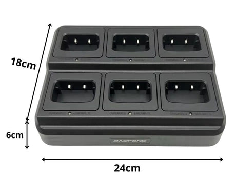Laddstation 6-port för Baofeng BF-888S walkie talkie svart