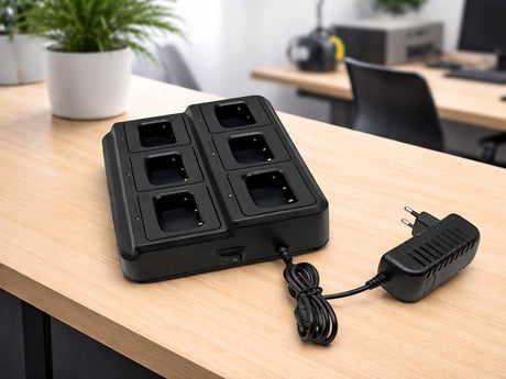 Laddstation 6-port för Baofeng BF-888S walkie talkie svart