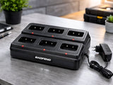 Laddstation 6-port för Baofeng BF-888S walkie talkie svart