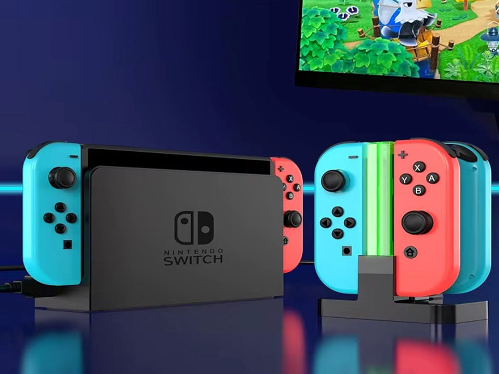 Laddstation för Nintendo Switch Joy-Con, laddar 4 kontroller, USB-C